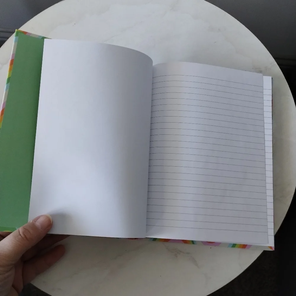 Rainbow Groovy Hardcover Bound Notebook with Smiley Daisy Flower Patch 6x8 NWT